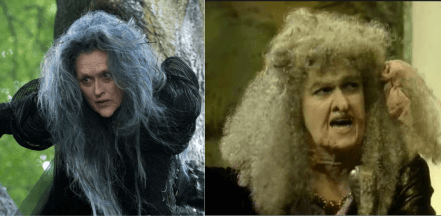 Into the Woods Witches -- Meryl Streep on film, Bernadette Peters on stage