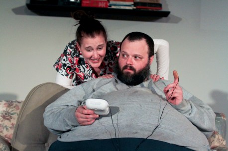 Liz (Kate Czajkowski) and Charlie (Scott Greer) in The Whale at Theatre Exile