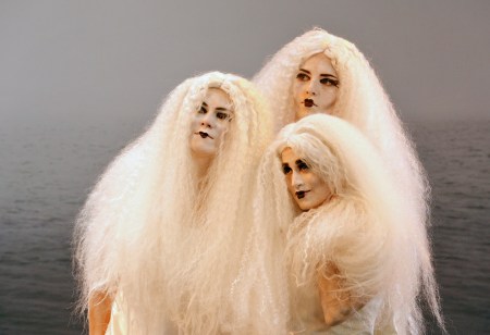 The three nymphs (Elena Perroni, Anastasia Sidorova, Kirsten MacKinnon) in Ariadne auf Naxos. Photo by Cory Weaver