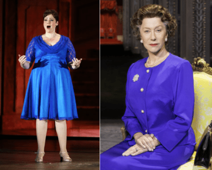 The Tonys love to showcase musicals (Lisa Howard in It Should Have Been You, left); plays (Helen Mirren in The Audience, right, not so much. 