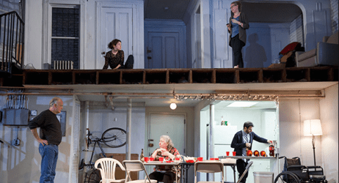 Reed Birney, Sarah Steele, Jayne Houdyshell, Cassie Beck and Arian Moayed in The Humans. (Photo by Joan Marcus)