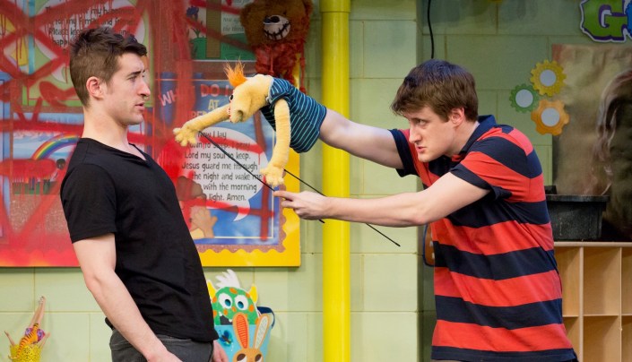 Matteo Scammell and Aubie Merrylees with his alter ego Tyrone 2