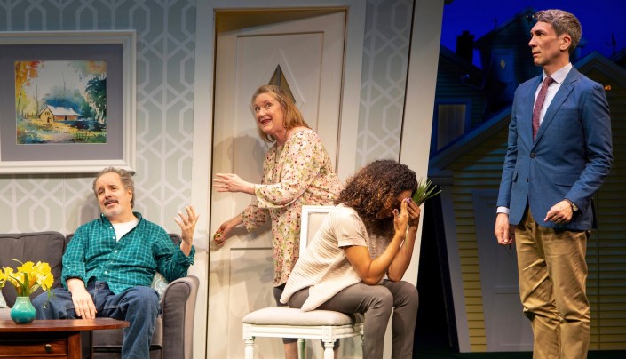 John Pankow, Kristine Nielsen, Rachel Nicks, and Robert Sella. Photo by T. Charles Erickson